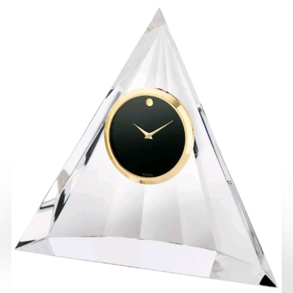 Movado Other - Movado Crystal Pyramid Clock goldtone